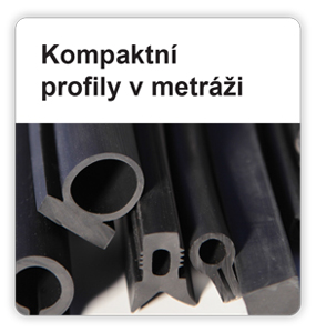 Profily různých tvarů z kompaktního EPDM, silikonu, SBR, NBR, NR-SBR, vitonu Kompaktní profily v metráži