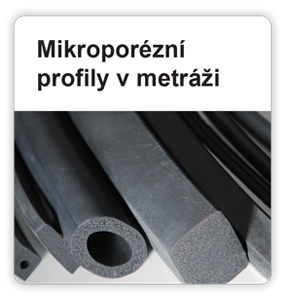 Profily různých tvarů z mikroporézního EPDM, silikonu Mikroporézní profily v metráži